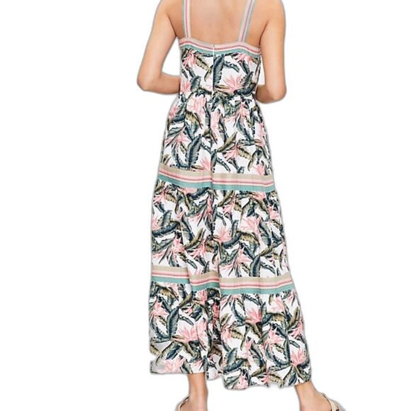 Loft Ann Taylor bird of Paradise Coastal Linen Petal Pink Tiered Maxi Dress - Picture 2 of 10